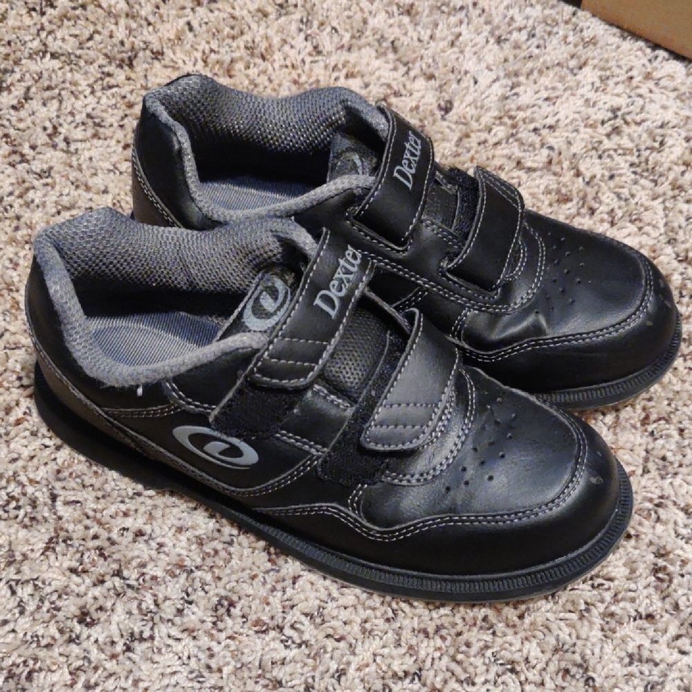 Dexter Black Leather Velcro Bowling Shoes